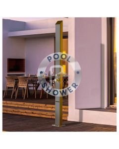 Toorak Silver 316L Marine Grade Stainless Steel Outdoor Waterfall Pool Shower, Hot & Cold Mixer Included