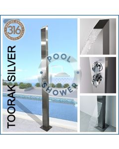 Toorak Silver 316L Marine Grade Stainless Steel Outdoor Indoor Waterfall Pool Shower