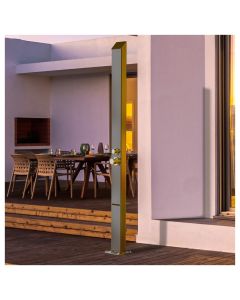 Toorak Silver 316L Marine Grade Stainless Steel Outdoor Waterfall Pool Shower, Hot & Cold Mixer Included