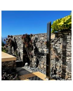 Toorak Black 316L Marine Grade Stainless Steel Outdoor Waterfall Pool Shower with Hot & Cold Mixer