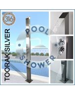 Toorak Silver 316 Marine Grade Stainless Steel Outdoor Indoor Pool Shower
