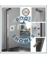 Bondi Push Button 316 Marine Grade WATERMARK REGISTERED Stainless Steel Outdoor Indoor /Pool Shower