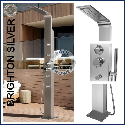 Brighton Silver 316 Stainless Steel Marine Grade WATERMARK REGISTERED Outdoor Indoor Massage Pool Shower