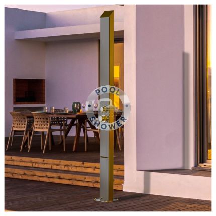 Toorak Silver 316L Marine Grade Stainless Steel Outdoor Waterfall Pool Shower, Hot & Cold Mixer Included