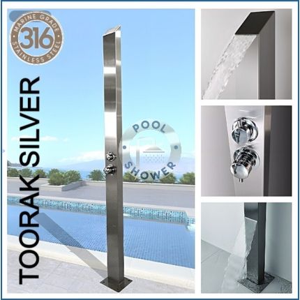 Toorak Silver 316 Marine Grade Stainless Steel Outdoor Indoor Waterfall Pool Shower