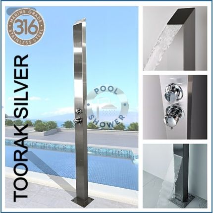 Toorak Silver 316L Marine Grade Stainless Steel Outdoor Indoor Waterfall Pool Shower
