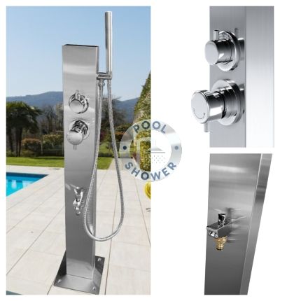 Rio Wash Station – 316L Marine-Grade Stainless Steel. Comes with Garden Hose Connection & Hot & Cold Mixer
