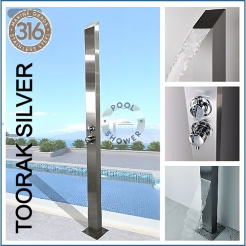 Toorak Silver 316 Marine Grade Stainless Steel Outdoor Indoor Pool Shower