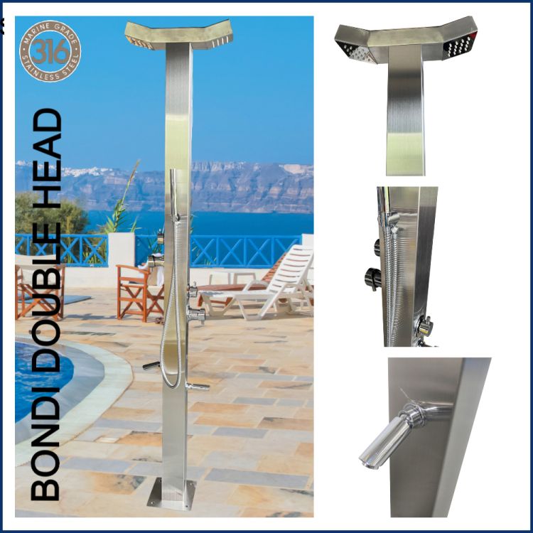 Bondi Double Head 316L Stainless Steel Outdoor Pool Shower